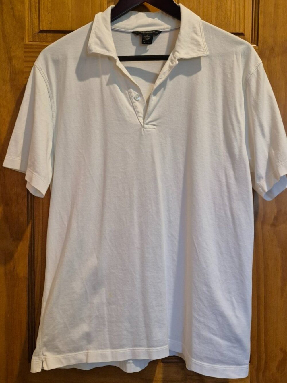 Banana Republic White Polo Shirt, Lightweight Pima Cotton